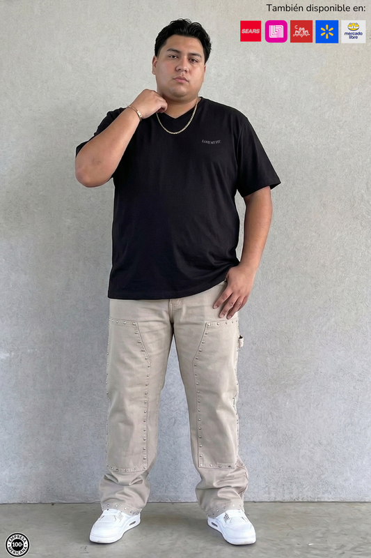 Playera Básica Cuello V Para Hombre Plus Size