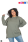 Playera Larga con Puños Abotonados- Mujer Plus Size