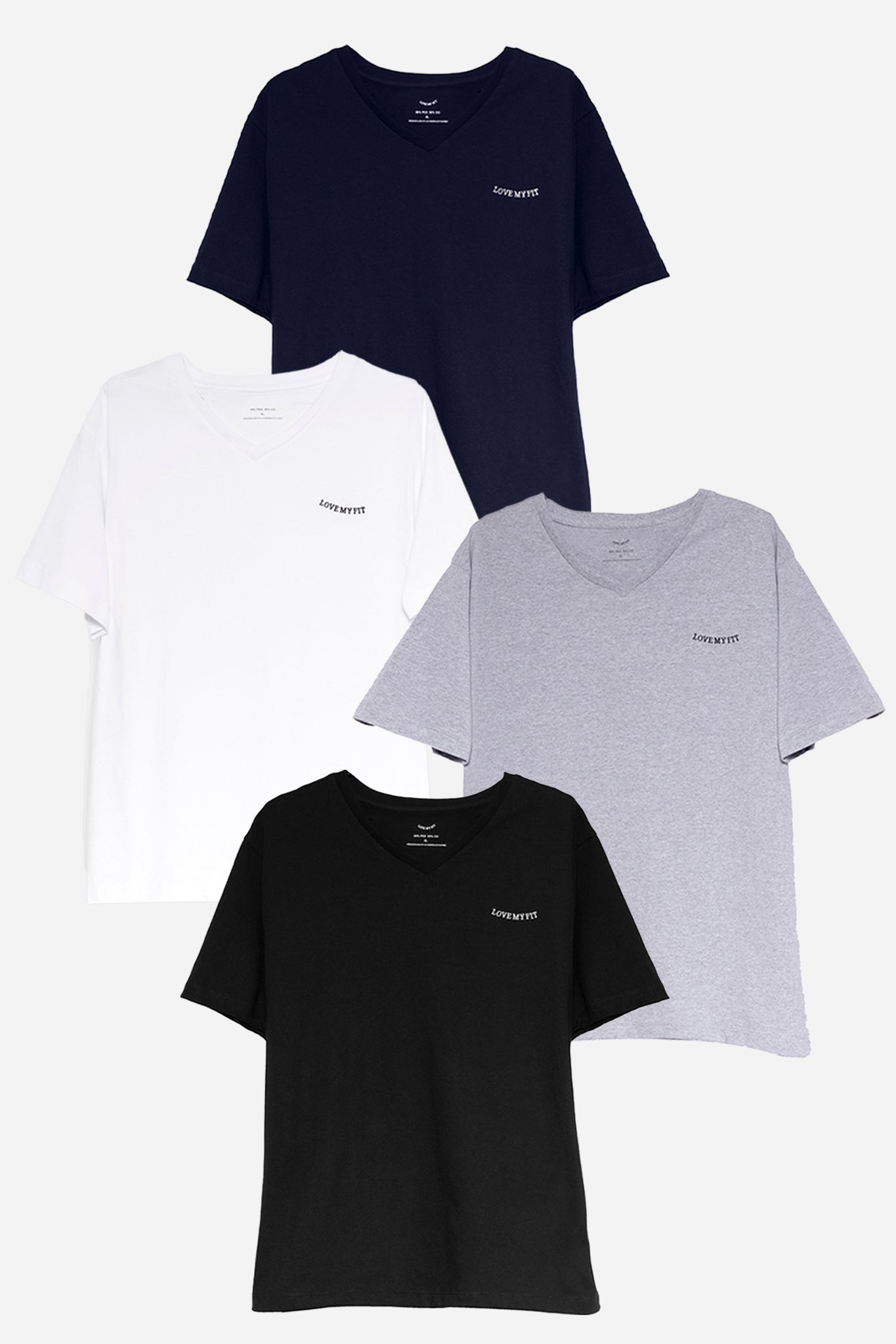 Kit De 4 Playeras Manga Corta Cuello V Para Mujer - Love My Fit