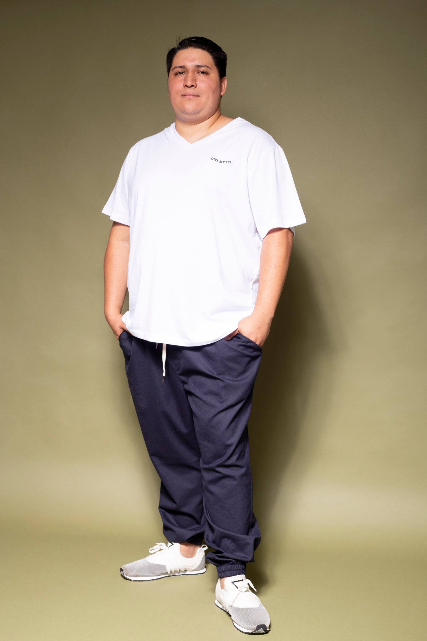 Playera Básica Cuello En V Algodón Para Hombre - Love My Fit