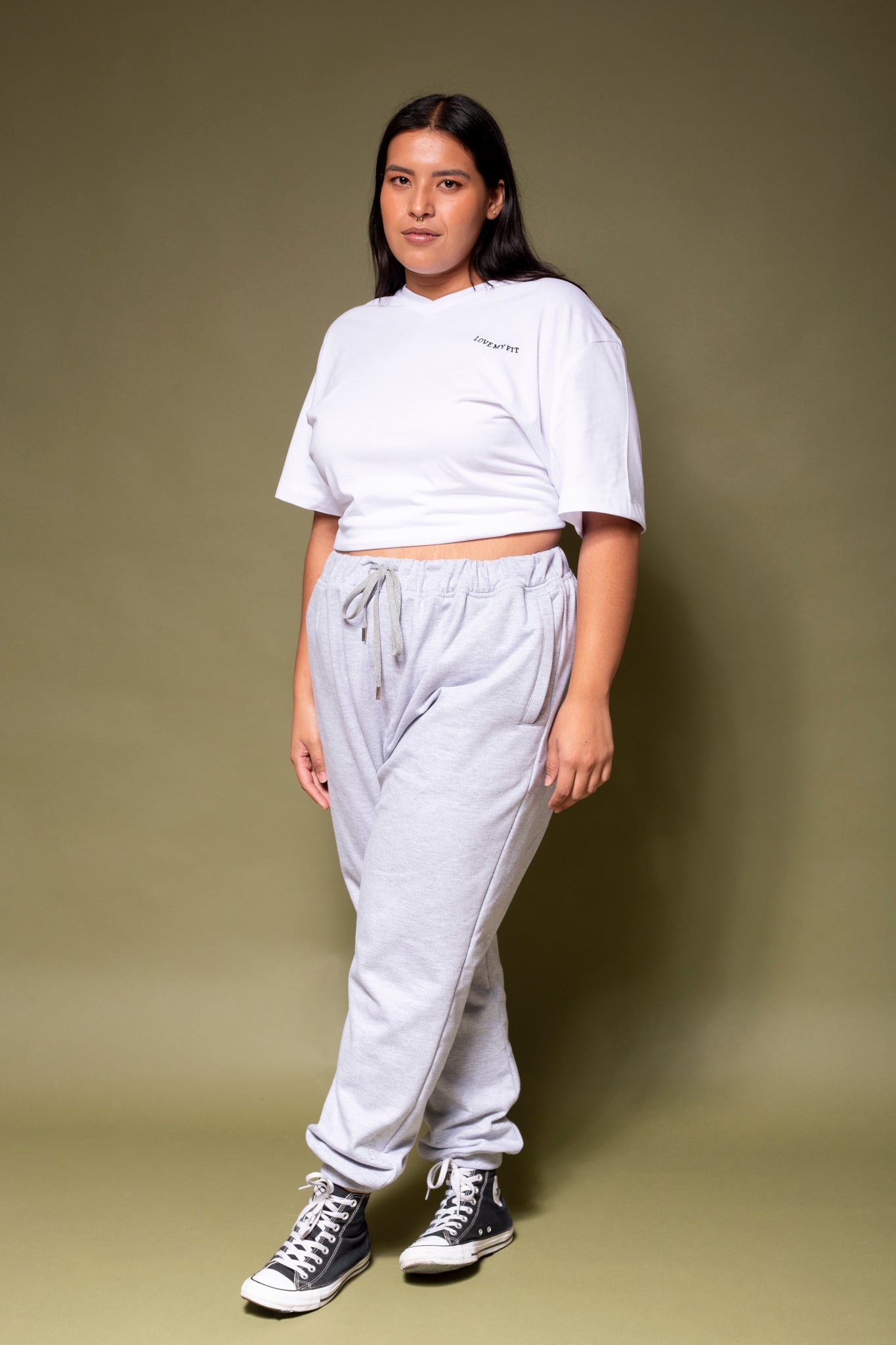 Playera Básica Cuello En V Algodón Para Mujer - Love My Fit